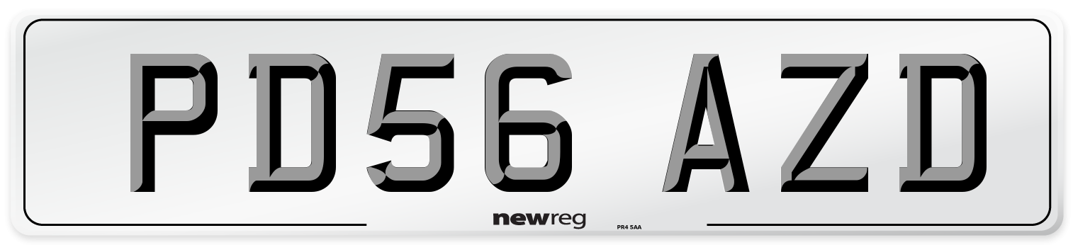PD56 AZD Number Plate from New Reg